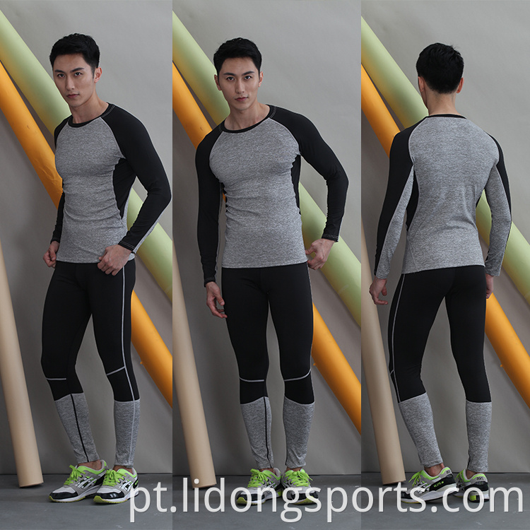 Lidong OEM uniformes por atacado de alta qualidade poliéster masculino esportivo de ioga de manga comprida desgaste de fitness